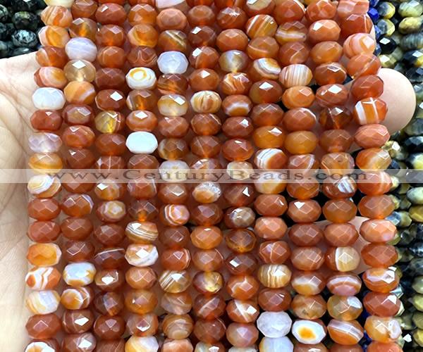 CRB6222 15 inches 5*8mm faceted rondelle red agate beads