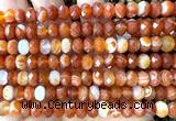 CRB6222 15 inches 5*8mm faceted rondelle red agate beads