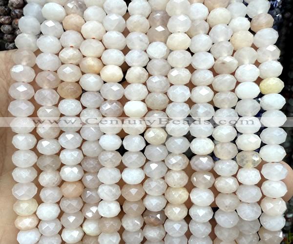 CRB6231 15 inches 5*8mm faceted rondelle pink aventurine jade beads