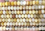 CRB6232 15 inches 5*8mm faceted rondelle yellow jade beads