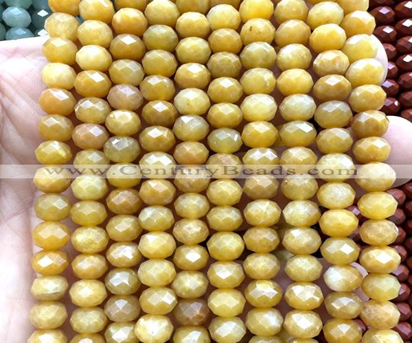 CRB6234 15 inches 5*8mm faceted rondelle yellow jade beads