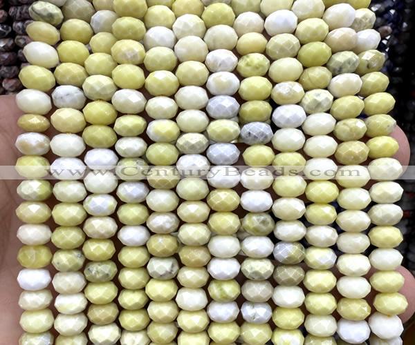 CRB6236 15 inches 5*8mm faceted rondelle butter jade beads