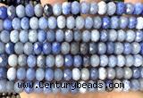 CRB6237 15 inches 5*8mm faceted rondelle blue aventurine jade beads