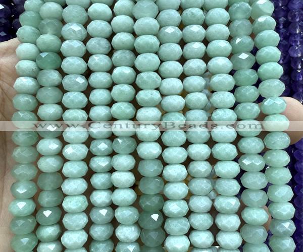 CRB6238 15 inches 5*8mm faceted rondelle green aventurine jade beads