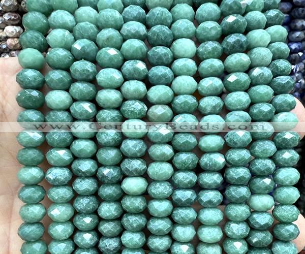 CRB6240 15 inches 5*8mm faceted rondelle green aventurine jade beads