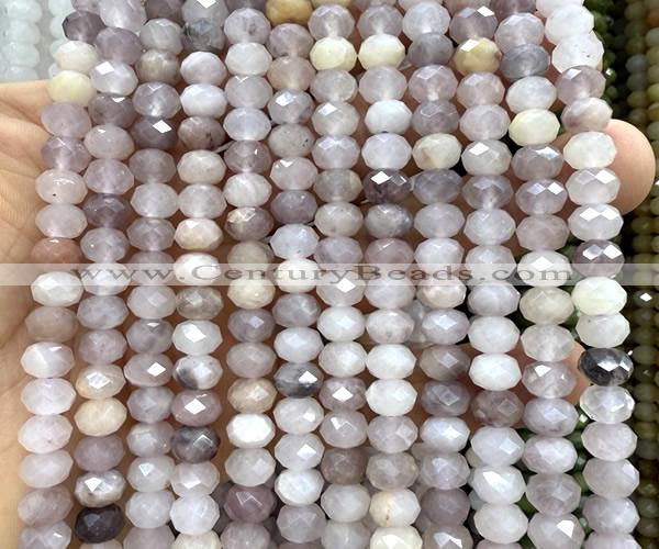 CRB6250 15 inches 5*8mm faceted rondelle violet jasper beads
