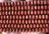 CRB6252 15 inches 5*8mm faceted rondelle red jasper beads
