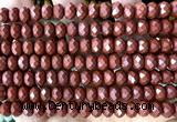CRB6253 15 inches 5*8mm faceted rondelle red jasper beads
