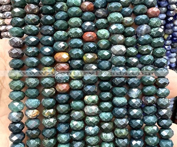 CRB6256 15 inches 5*8mm faceted rondelle Indian blood jasper beads