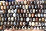 CRB6259 15 inches 5*8mm faceted rondelle wooden jasper beads