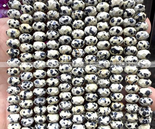 CRB6264 15 inches 5*8mm faceted rondelle dalmatian jasper beads