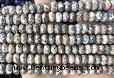 CRB6265 15 inches 5*8mm faceted rondelle leopard skin jasper beads