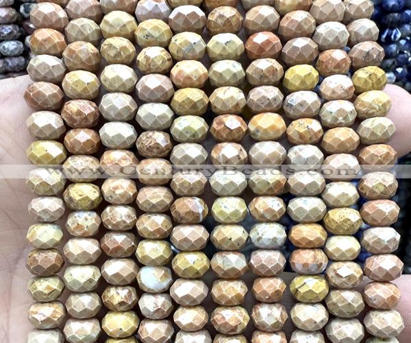 CRB6267 15 inches 5*8mm faceted rondelle orange jasper beads