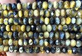 CRB6274 15 inches 5*8mm faceted rondelle golden & blue tiger eye beads