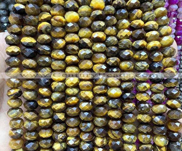CRB6275 15 inches 5*8mm faceted rondelle yellow tiger eye beads