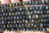 CRB6277 15 inches 5*8mm faceted rondelle blue tiger eye beads
