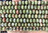 CRB6281 15 inches 5*8mm faceted rondelle unakite beads wholesale