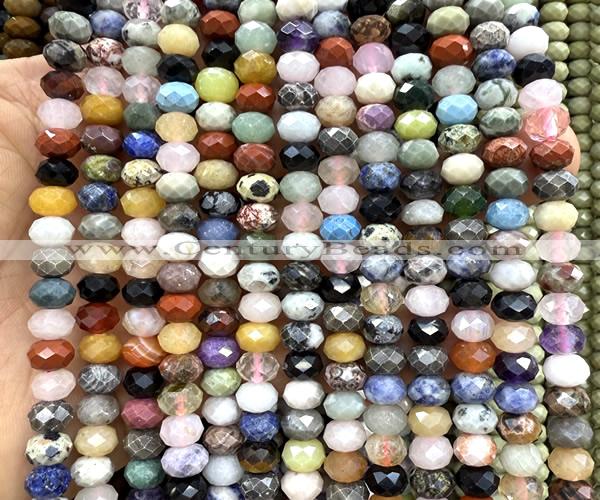 CRB6293 15 inches 5*8mm faceted rondelle colorful gemstone beads