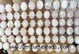 CRB6300 15 inches 6*10mm faceted rondelle rose quartz beads