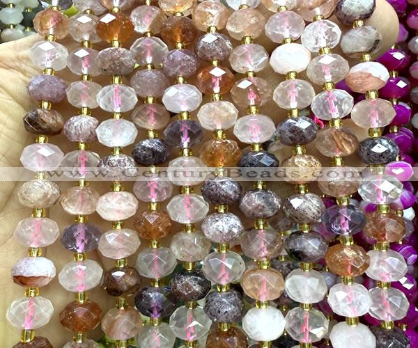 CRB6305 6*10mm faceted rondelle colorful quartz beads