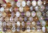 CRB6305 6*10mm faceted rondelle colorful quartz beads
