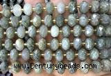 CRB6308 15 inches 6*10mm faceted rondelle seaweed quartz beads