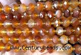 CRB6311 15 inches 6*10mm faceted rondelle red agate beads