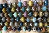 CRB6317 15 inches 6*10mm faceted rondelle ocean agate beads