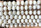 CRB6318 6*10mm faceted rondelle white crazy lace agate beads