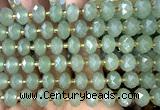 CRB6334 15 inches 6*10mm faceted rondelle green aventurine jade beads