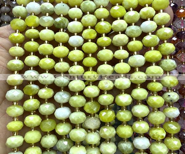 CRB6336 15 inches 6*10mm faceted rondelle butter jade beads
