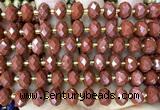 CRB6342 15 inches 6*10mm faceted rondelle red jasper beads
