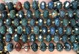 CRB6344 15 inches 6*10mm faceted rondelle Indian blood jasper beads