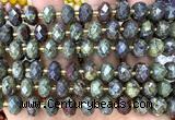 CRB6345 15 inches 6*10mm faceted rondelle dragon blood jasper beads