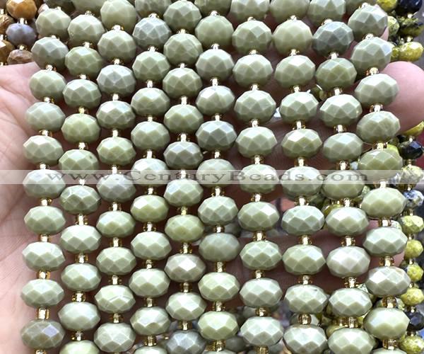 CRB6350 15 inches 6*10mm faceted rondelle Alashan jasper beads