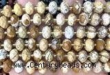 CRB6353 15 inches 6*10mm faceted rondelle picture jasper beads