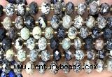 CRB6355 15 inches 6*10mm faceted rondelle yellow turquoise beads