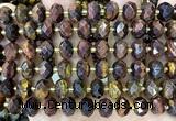 CRB6365 15 inches 6*10mm faceted rondelle red tiger eye beads