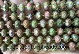 CRB6369 15 inches 6*10mm faceted rondelle unakite beads