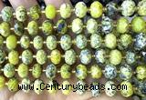 CRB6372 15 inches 6*10mm faceted rondelle yellow turquoise beads