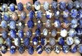 CRB6375 15 inches 6*10mm faceted rondelle sodalite beads