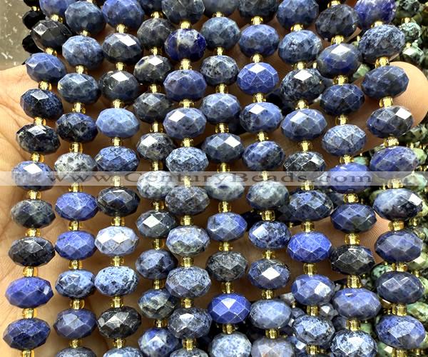 CRB6377 15 inches 6*10mm faceted rondelle dumortierite beads