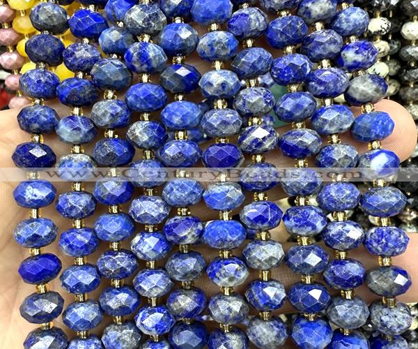 CRB6378 15 inches 6*10mm faceted rondelle lapis lazuli beads