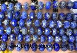 CRB6378 15 inches 6*10mm faceted rondelle lapis lazuli beads