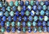 CRB6379 15 inches 6*10mm faceted rondelle chrysocolla beads