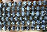 CRB6384 15 inches 6*10mm faceted rondelle black labradorite beads