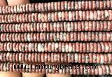 CRB6526 15 inches 2*6mm rondelle red sesame jasper beads