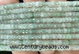 CRB6603 15 inches 2*4mm faceted heishi green strawberry quartz beads