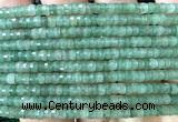 CRB6605 15 inches 2*4mm faceted heishi green aventurine jade beads