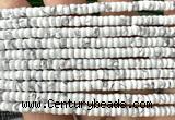 CRB6612 15 inches 2*4mm faceted heishi white howlite turquoise beads